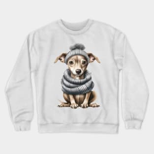 Winter Italian Greyhound Dog Crewneck Sweatshirt
